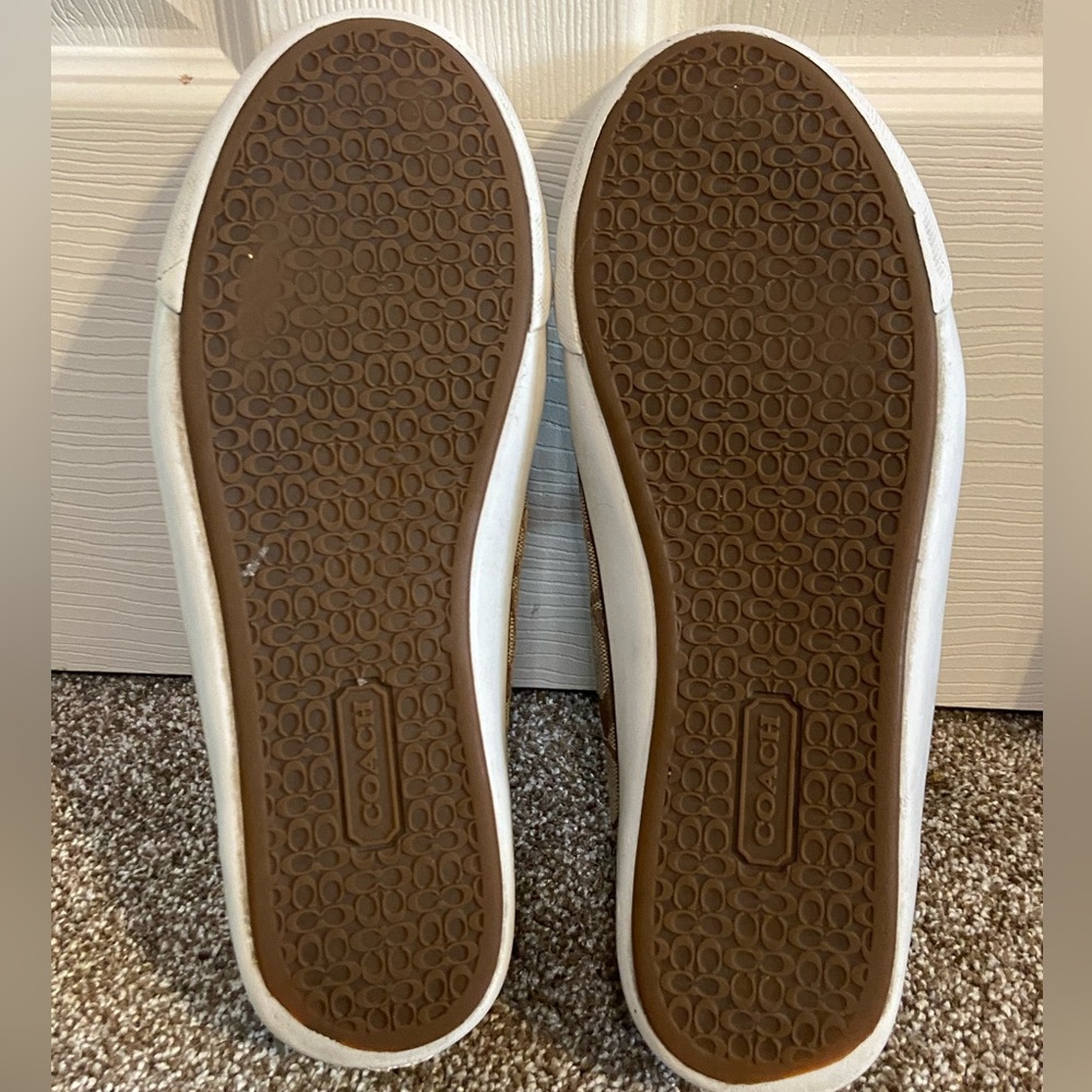 Coach Barrett Brown Signature Jacquard & Leather Lace-Up Sneakers Sz 8.5B - Picture 7 of 7